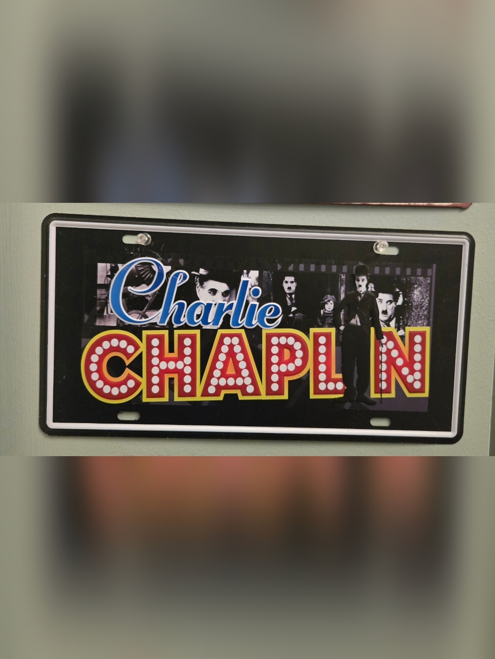 Charlie Chaplin Decorative License Plate Sign - Metal